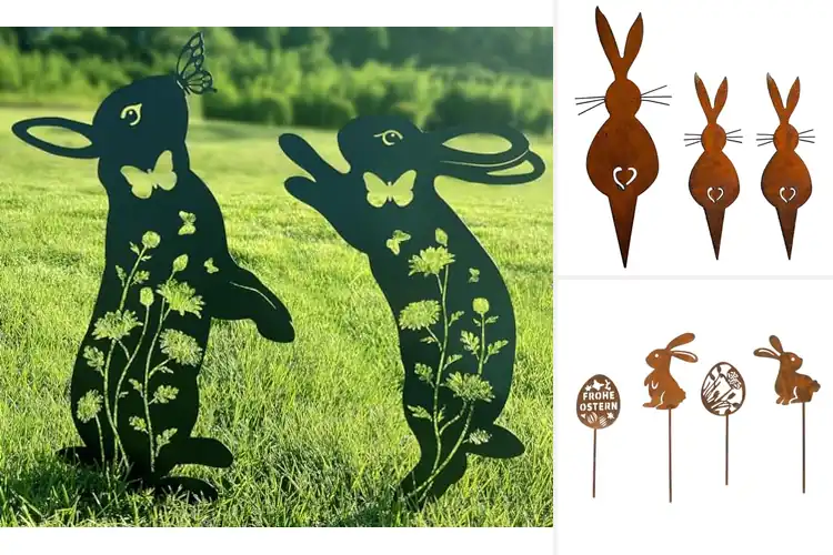 Detailed view of Best Festive Bunny Stakes Sets: Charming, Durable Garden Joy
