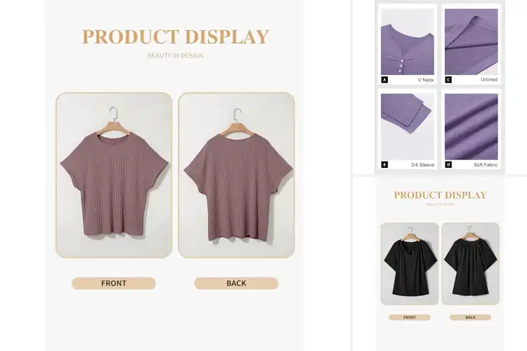 Detailed view of Best Plus Size Loose Comfy Blouses